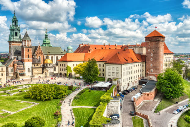 KRAKOW - MAY 10: Wawel Castle during the Day on May 10, 2019 in Krakow, Poland